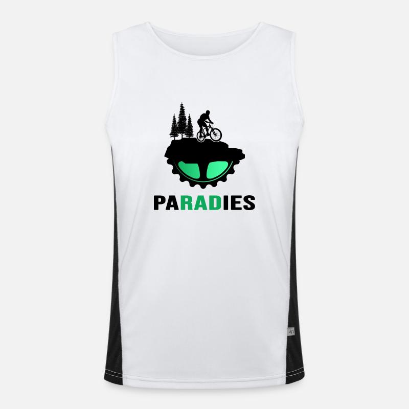 MTB bike mountain biker saddle solid downhill Men's Functional Contrast Tank Top 