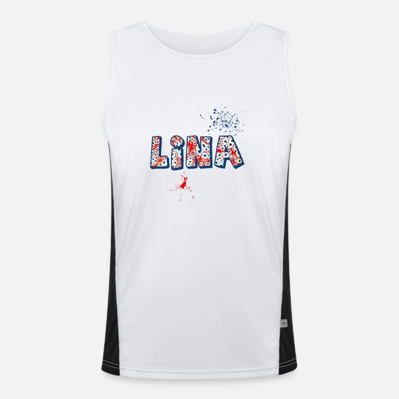 Lina E 260 - Men's Functional Contrast Tank Top - white/black