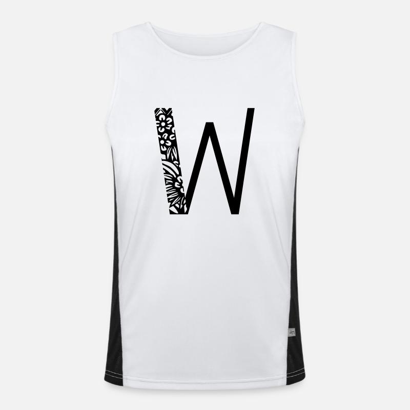 Buchstabe W Funktionelles Kontrast-Tank Top für Männer 