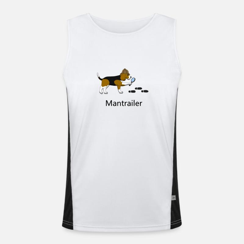 Mantrailing Beagle - Men's Functional Contrast Tank Top  - white/black
