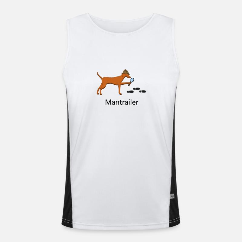 Mantrailing Vizsla - Men's Functional Contrast Tank Top  - white/black