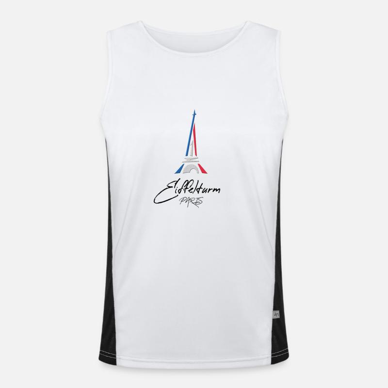 Eiffelturm Paris Funktionelles Kontrast-Tank Top für Männer 