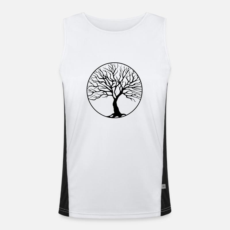 baum kreis Funktionelles Kontrast-Tank Top für Männer 