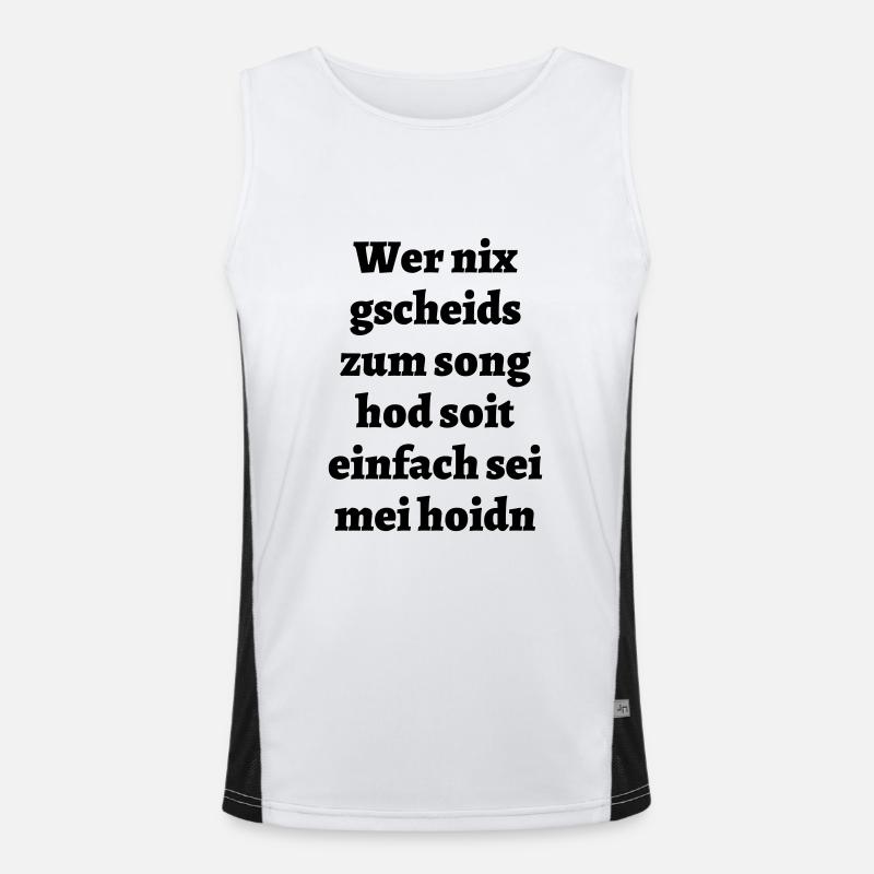 Wer nix gscheids... - bayerischer Spruch Débardeur respirant contrasté Homme 