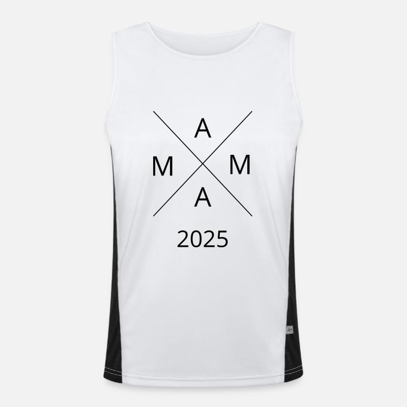 Mama 2025 Geschenk für Mutter Geburtstag Muttertag Funktionelles Kontrast-Tank Top für Männer 