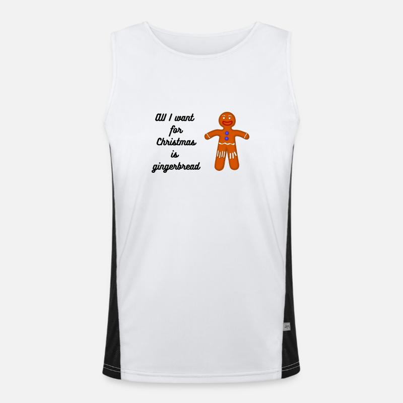 Gingerbread Christmas Design, Gingerbread Débardeur respirant contrasté Homme 