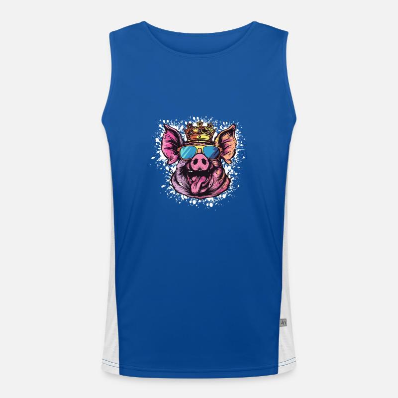 Schwein Comic Funktionelles Kontrast-Tank Top für Männer 
