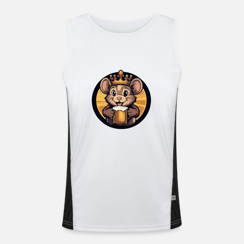 Mouse Beer Comic - Men's Functional Contrast Tank Top  - white/black