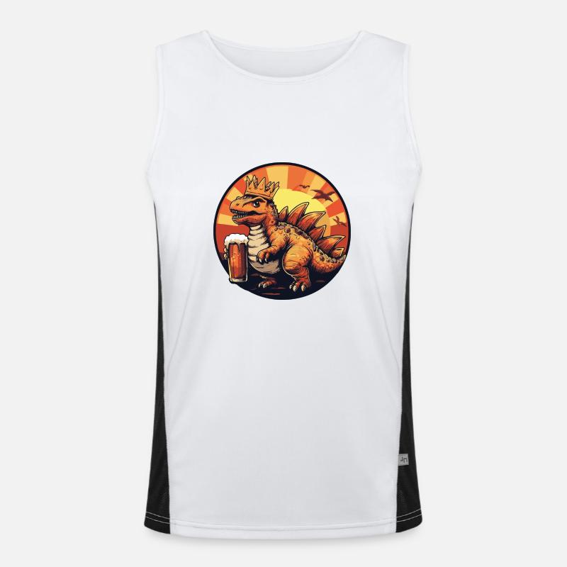 Dinosaurier stegosaurus Bier Comic Funktionelles Kontrast-Tank Top für Männer 