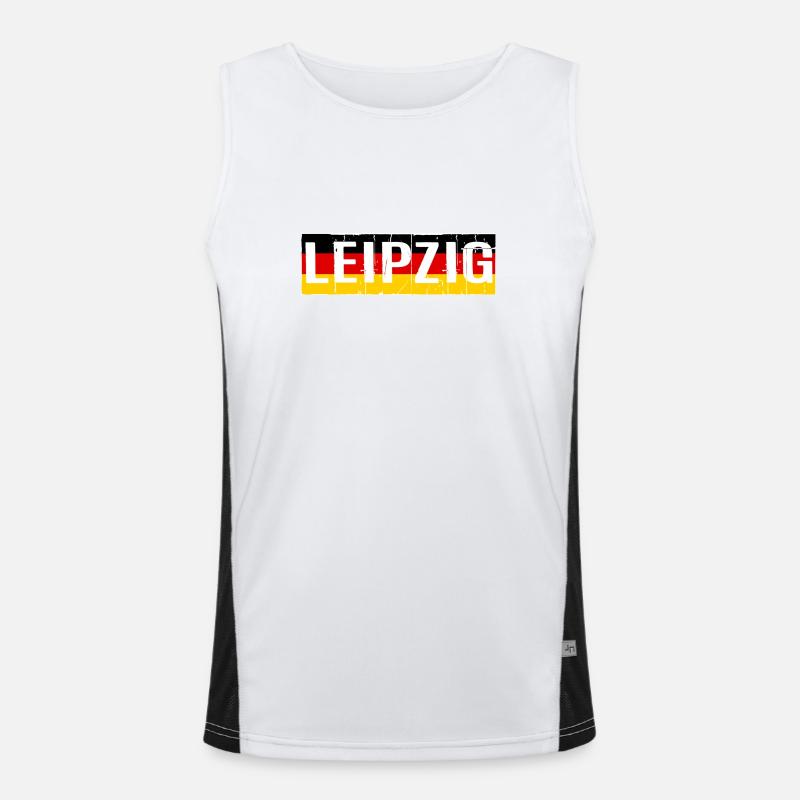 LEIPZIG DRAPEAU DE L’ALLEMAGNE DRAPEAU ALLEMAGNE Débardeur respirant contrasté Homme 