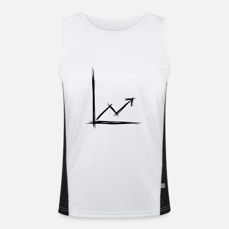Success chart, hand drawing/doodle. - Men's Functional Contrast Tank Top  - white/black