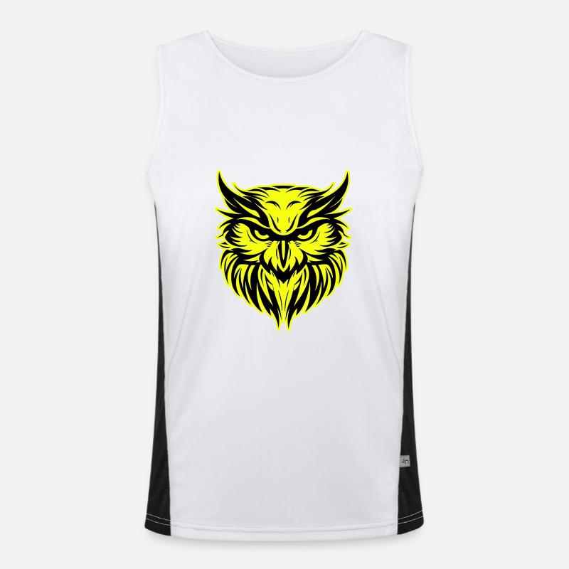 Eule Kopf Porträt Symbol Funktionelles Kontrast-Tank Top für Männer 