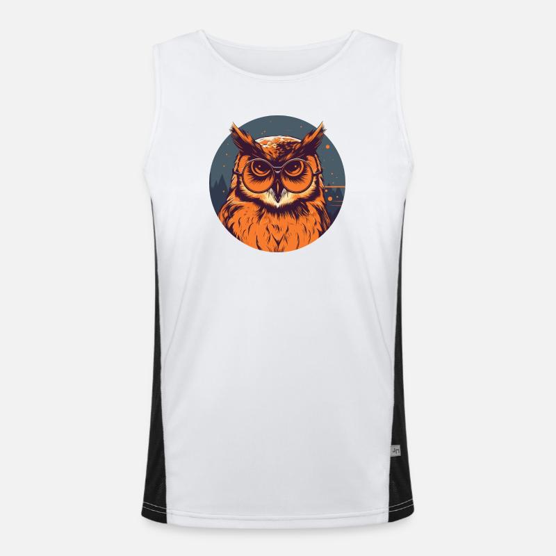 Eule Sonnenbrille Kauzig Uhu Funktionelles Kontrast-Tank Top für Männer 
