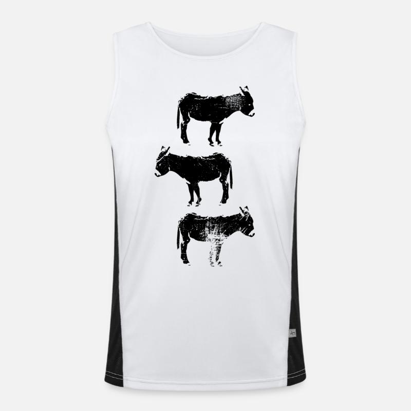 Cute Dwarf Donkey Hiking Gift Men's Functional Contrast Tank Top 
