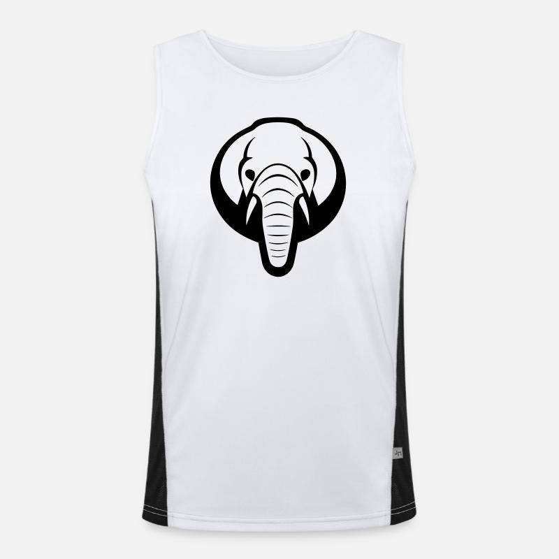 elephant - Men's Functional Contrast Tank Top  - white/black