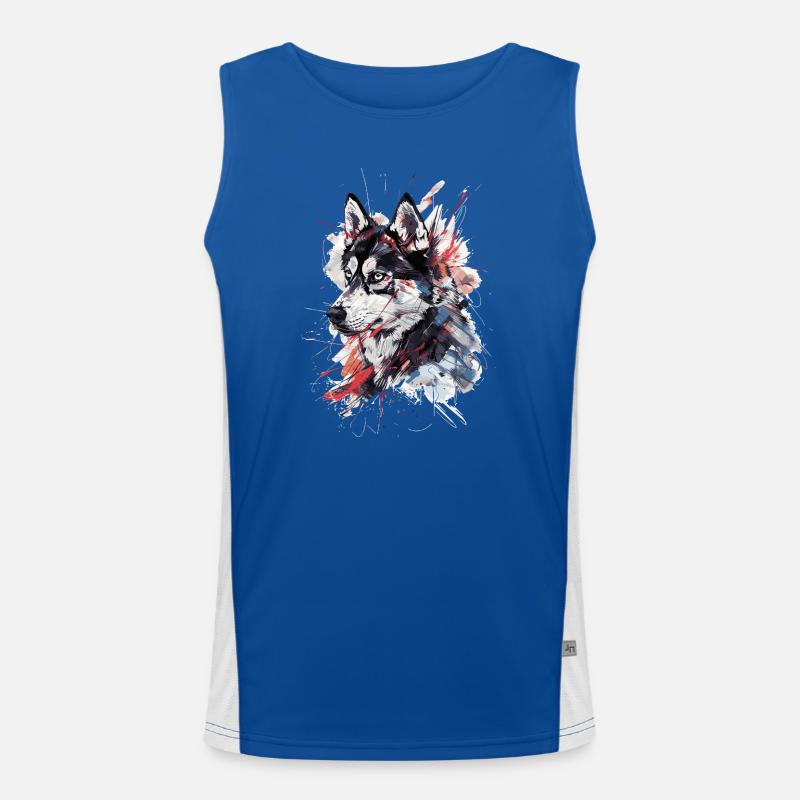 Husky Dog Men's Functional Contrast Tank Top 