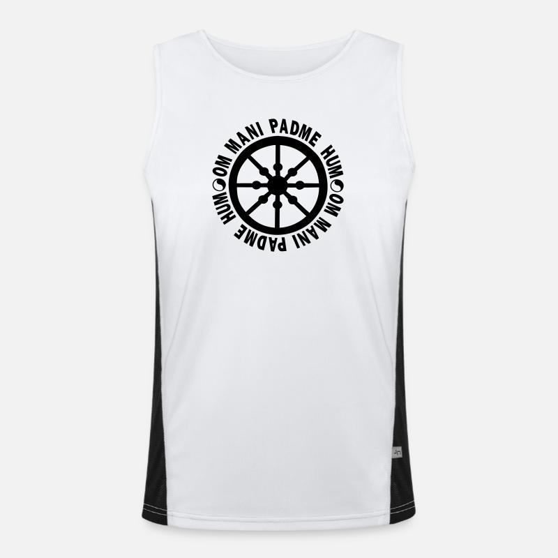 lebensrad mit mantra "om mani padme hum" Funktionelles Kontrast-Tank Top für Männer 