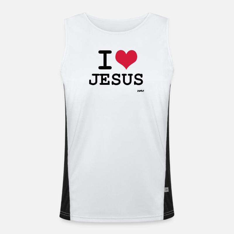 j'aime jésus par wam Débardeur respirant contrasté Homme 