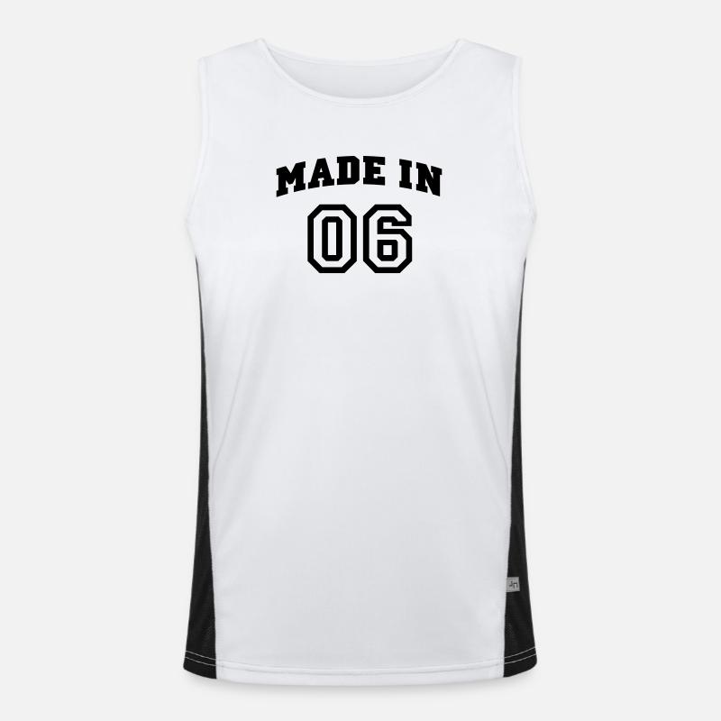 mp_madein06a - Men's Functional Contrast Tank Top  - white/black
