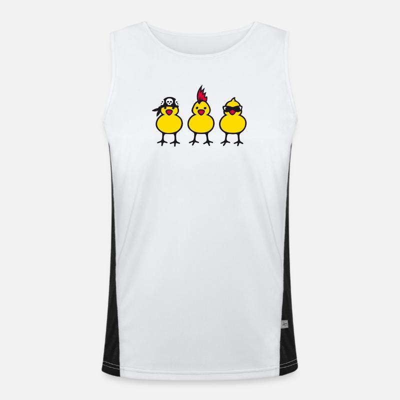 three chicks (b) Men's Functional Contrast Tank Top 