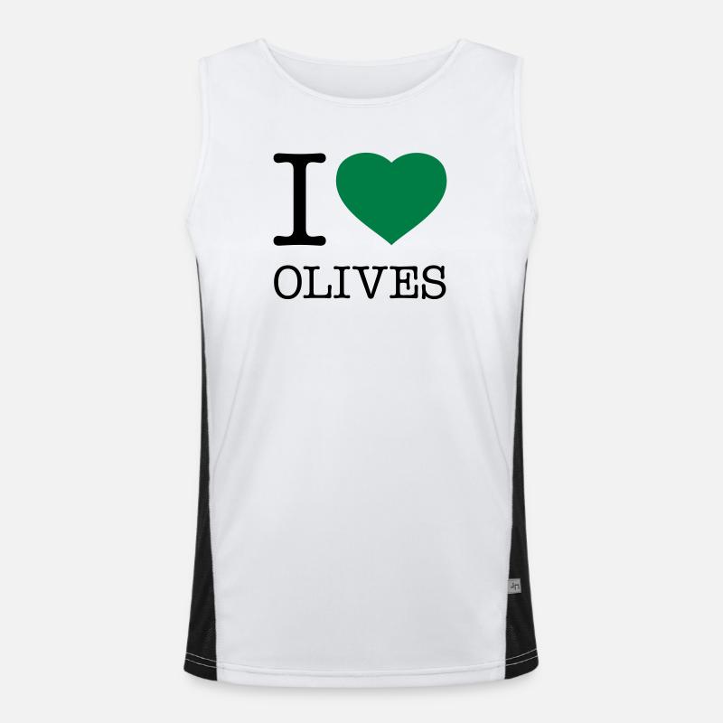 I LOVE OLIVES Oliven Funktionelles Kontrast-Tank Top für Männer 