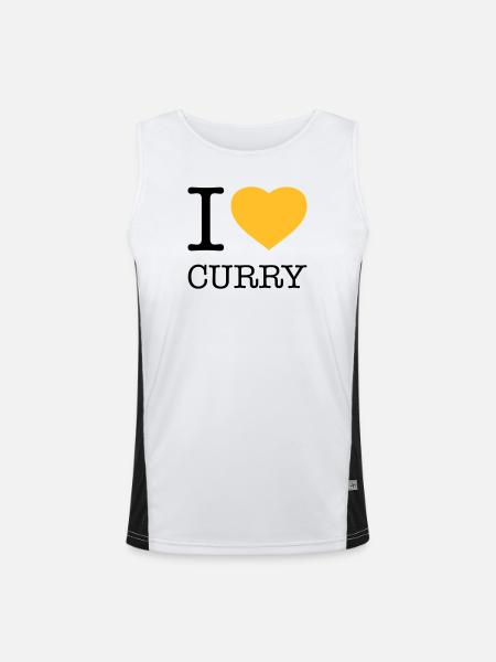 I LOVE CURRY - Funktionelles Kontrast-Tank Top für Männer  - Weiß/Schwarz - Vorne