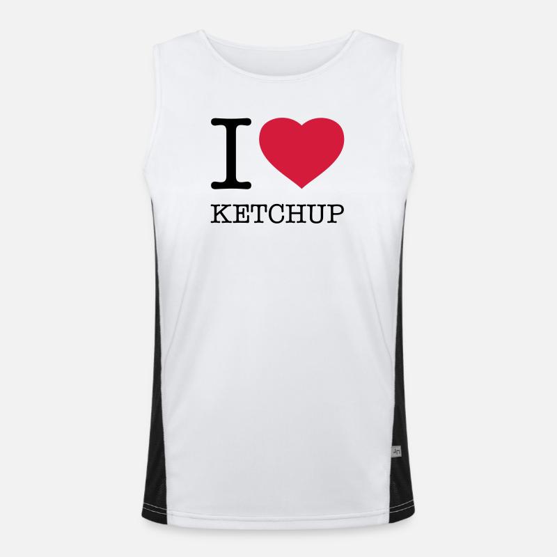I LOVE KETCHUP Funktionelles Kontrast-Tank Top für Männer 