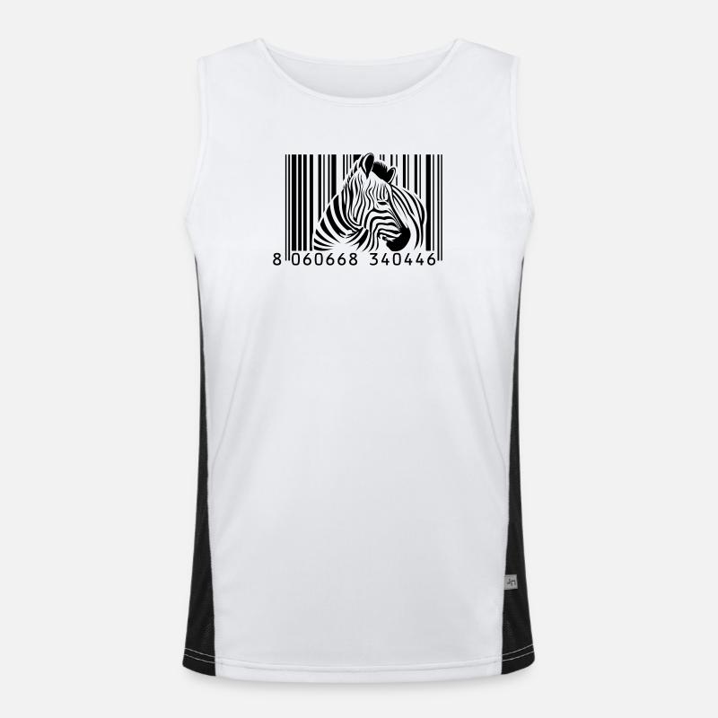 Barcode Zebra Funktionelles Kontrast-Tank Top für Männer 