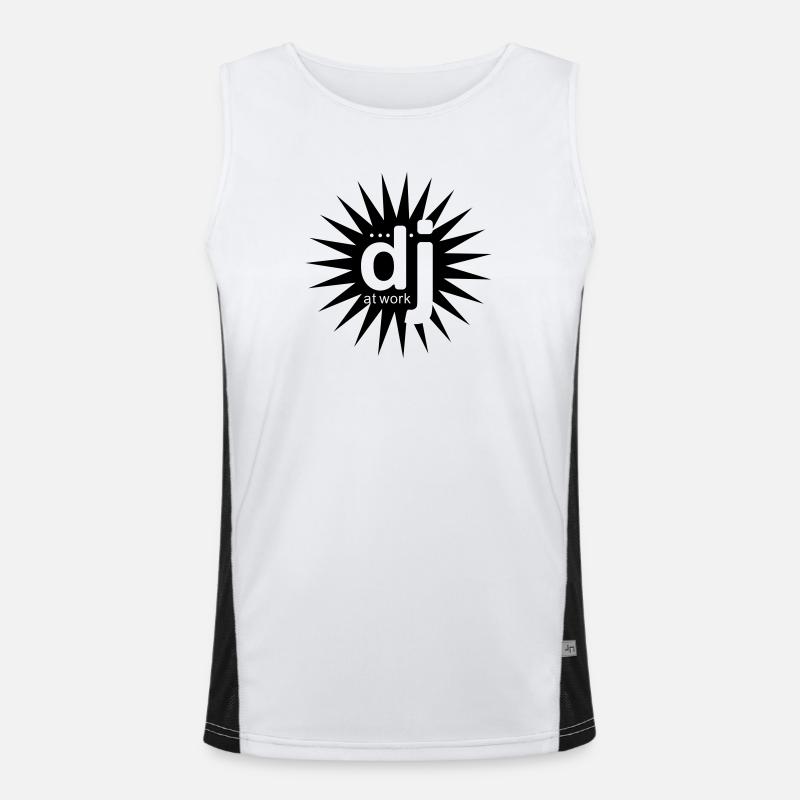 dj_at_work - Men's Functional Contrast Tank Top  - white/black