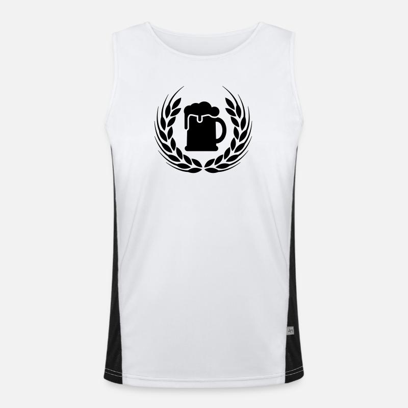 Beer wheat wreath Men's Functional Contrast Tank Top 