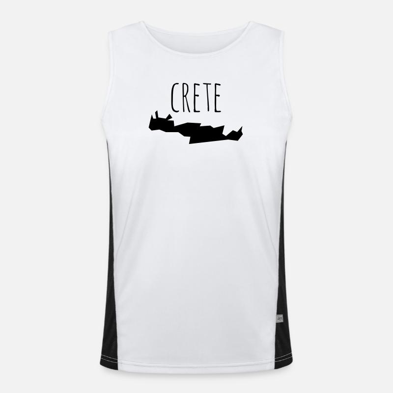 crete - Men's Functional Contrast Tank Top  - white/black