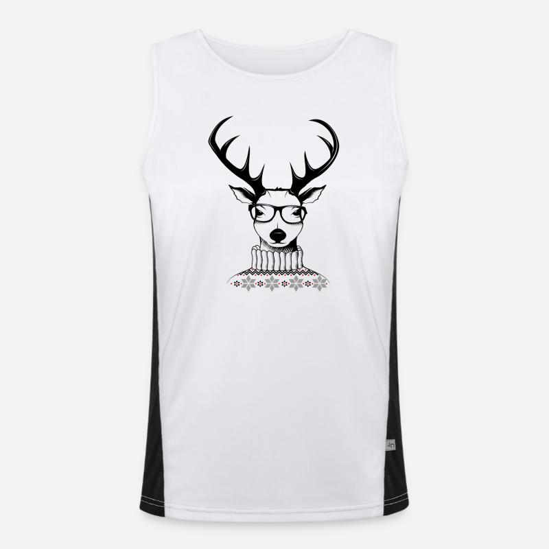 Hipster Hirsch Funktionelles Kontrast-Tank Top für Männer 