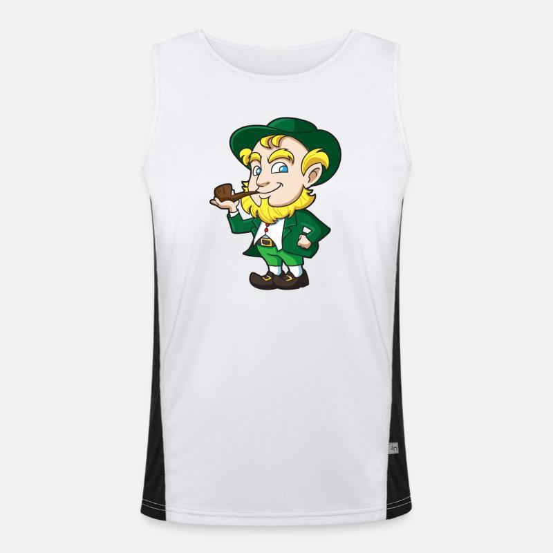 Leprechaun Pipe Charm Men's Functional Contrast Tank Top 