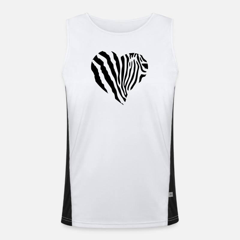 Zebra Heart Men's Functional Contrast Tank Top 