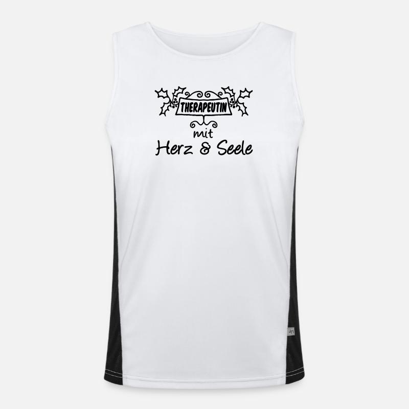 Therapeutin Herz & Seele Geschenk Funktionelles Kontrast-Tank Top für Männer 