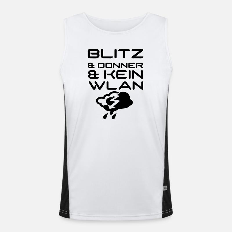 Blitz & Donner & kein WLAN Geschenk Funktionelles Kontrast-Tank Top für Männer 