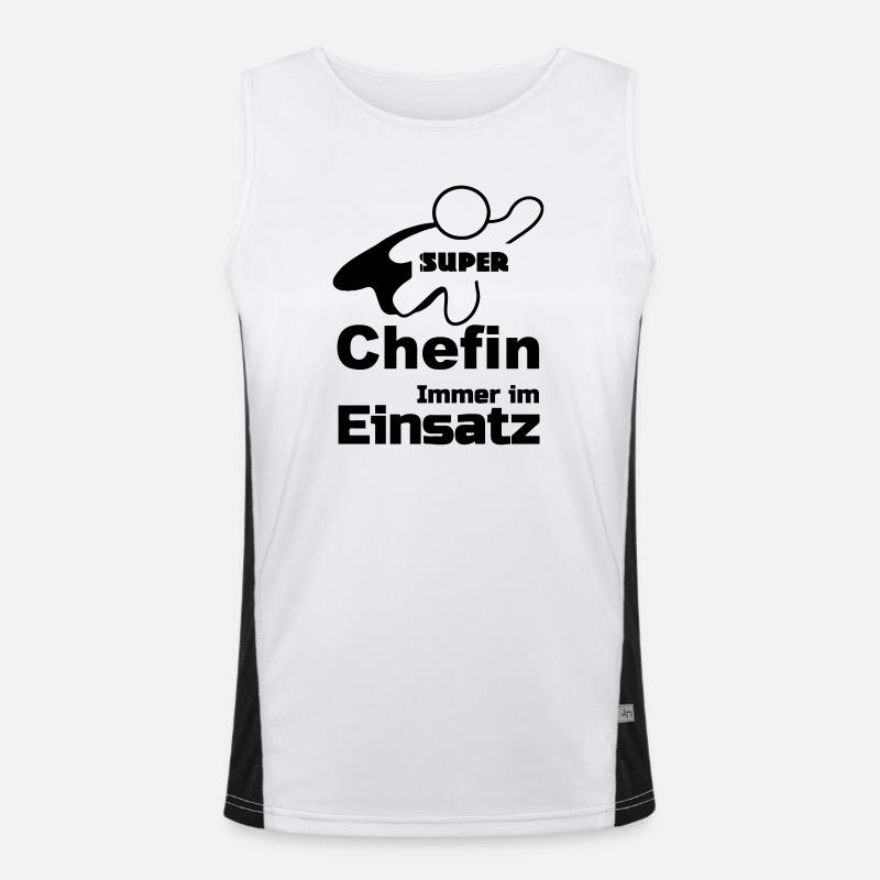 Super Chefin Geschenk Funktionelles Kontrast-Tank Top für Männer 