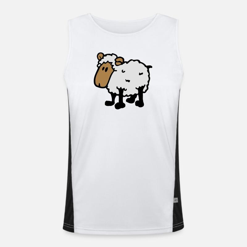 cooles comic schaf funny sheep Funktionelles Kontrast-Tank Top für Männer 