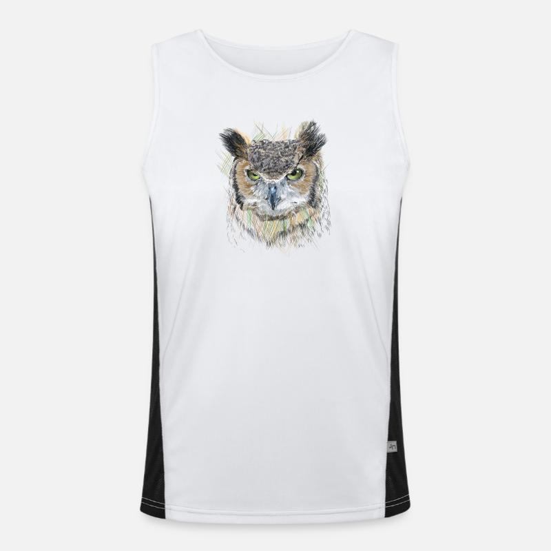 Eule Funktionelles Kontrast-Tank Top für Männer 