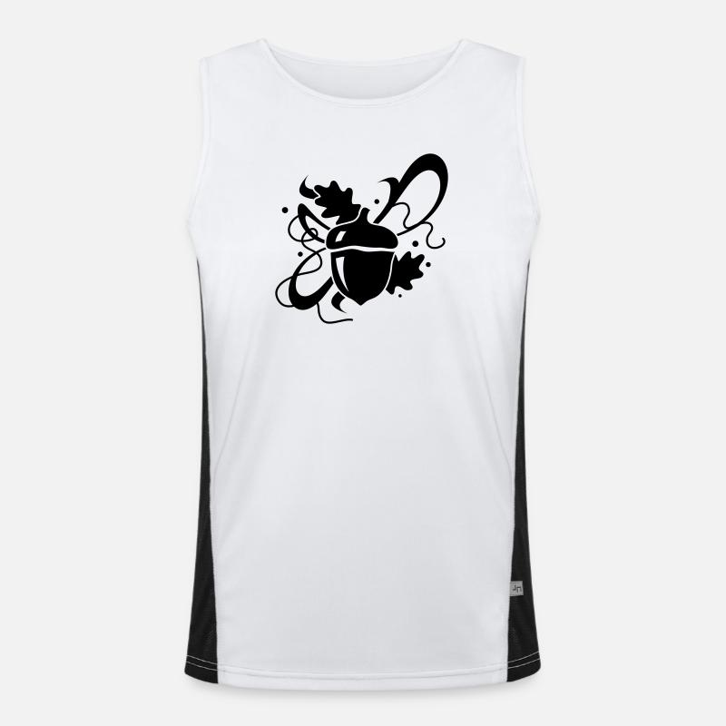 Eichel mit Eichenblätter Funktionelles Kontrast-Tank Top für Männer 