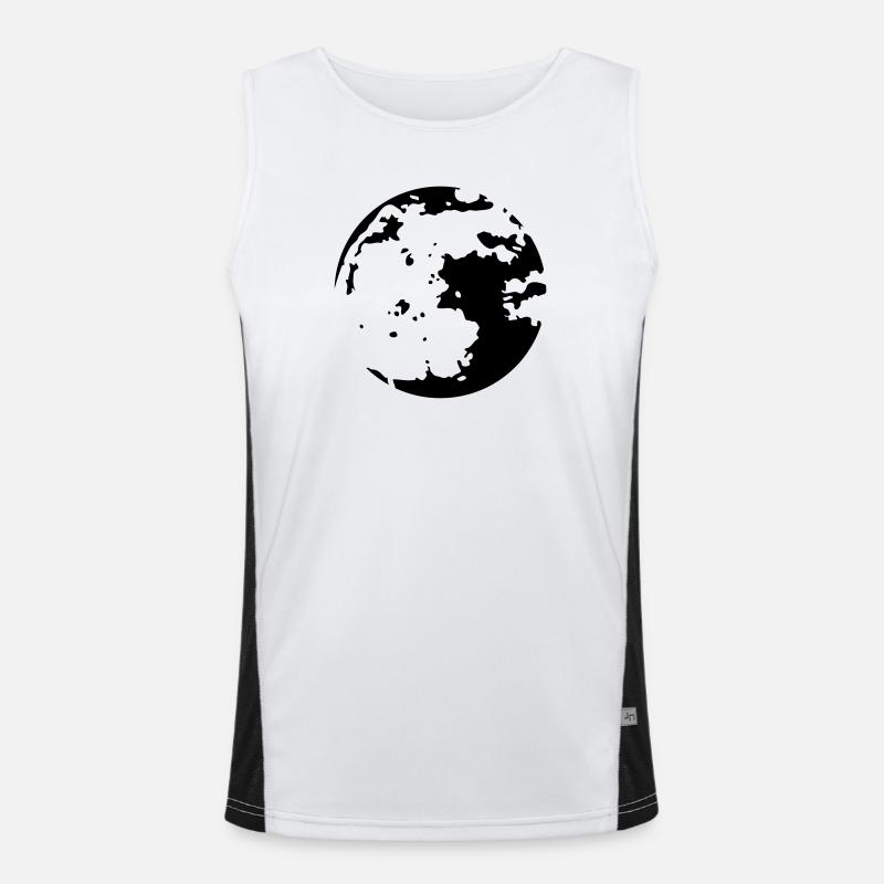 Mond Stencil Funktionelles Kontrast-Tank Top für Männer 