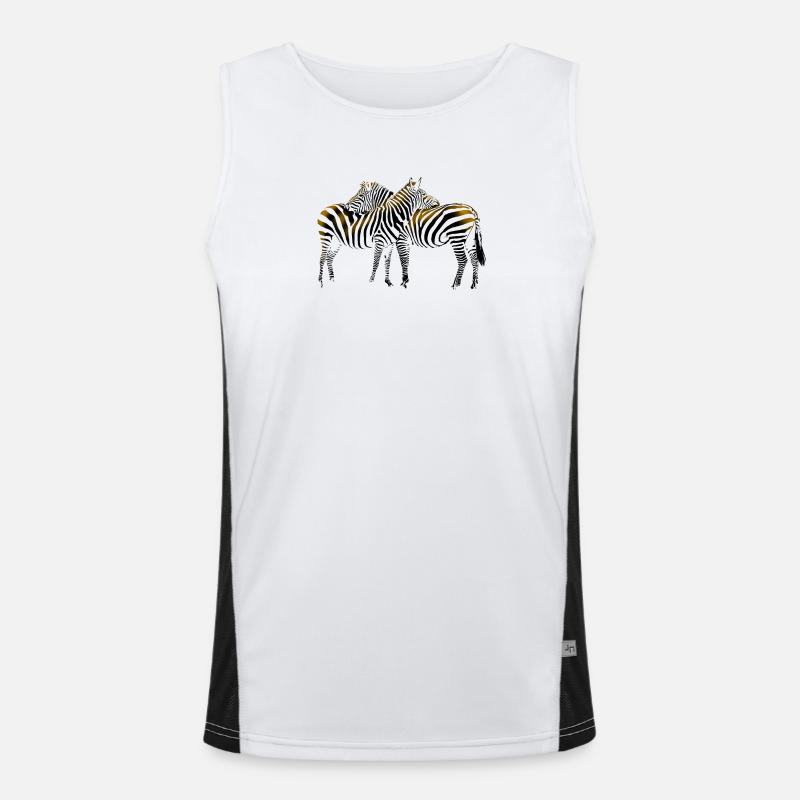 Zebra Funktionelles Kontrast-Tank Top für Männer 