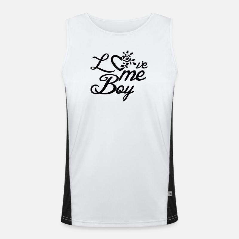 Love me, Boy Liebe Valentinstag Sprüche Geschenk Funktionelles Kontrast-Tank Top für Männer 
