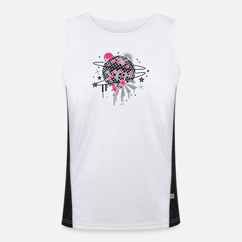 Disco Kugel Funktionelles Kontrast-Tank Top für Männer 