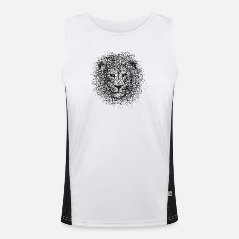Lion Scribble Funktionelles Kontrast-Tank Top für Männer 
