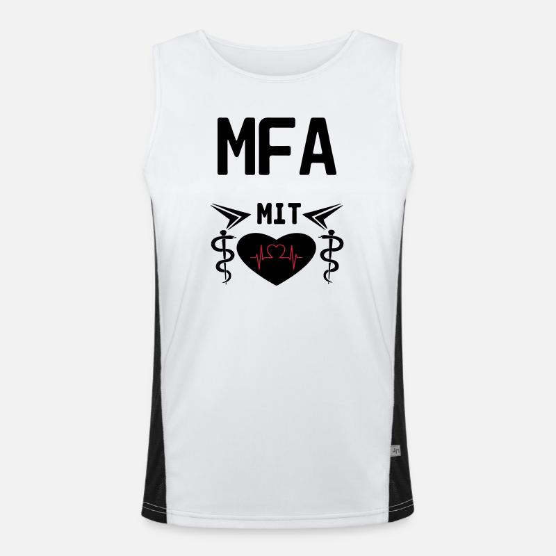 MFA mit Herz Geschenk Medizin Spruch Funktionelles Kontrast-Tank Top für Männer 