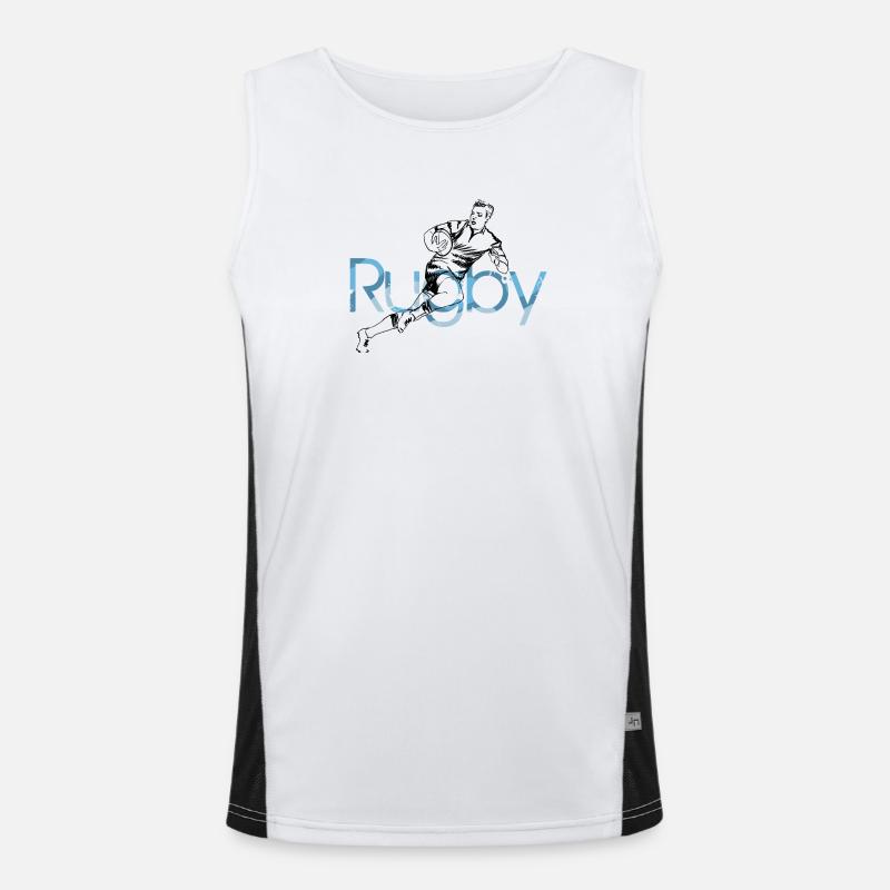 rugby - Men's Functional Contrast Tank Top  - white/black