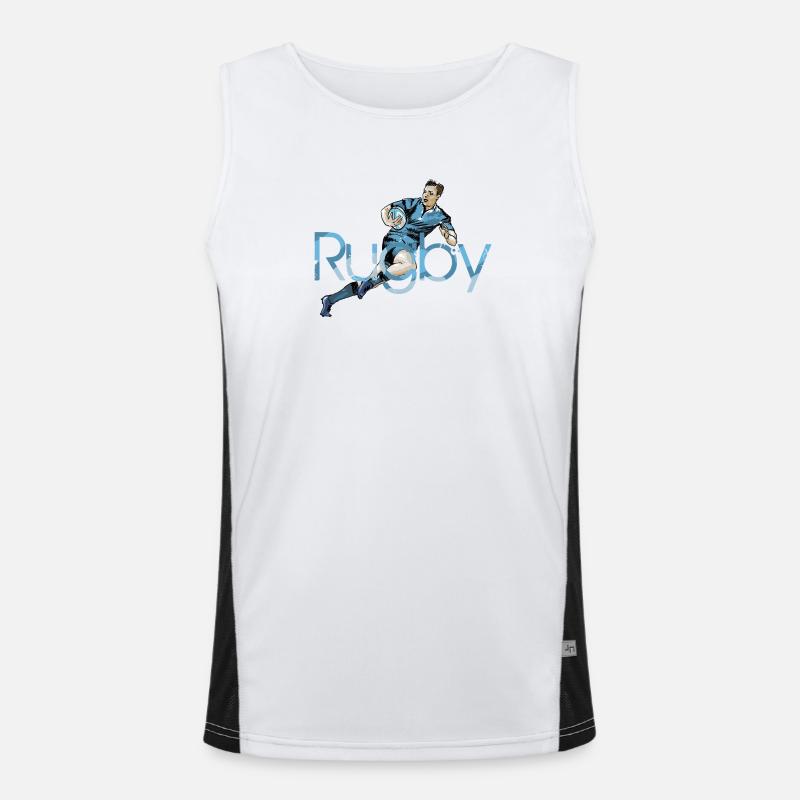 Rugby - Men's Functional Contrast Tank Top  - white/black