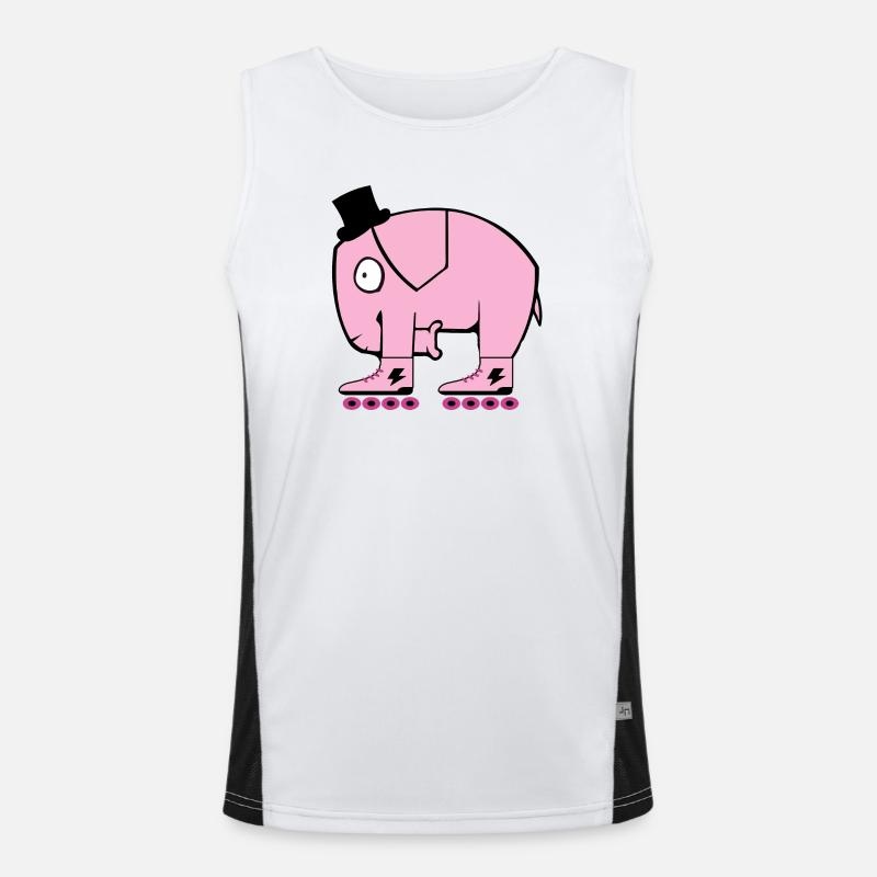 Pinker Elefant Funktionelles Kontrast-Tank Top für Männer 
