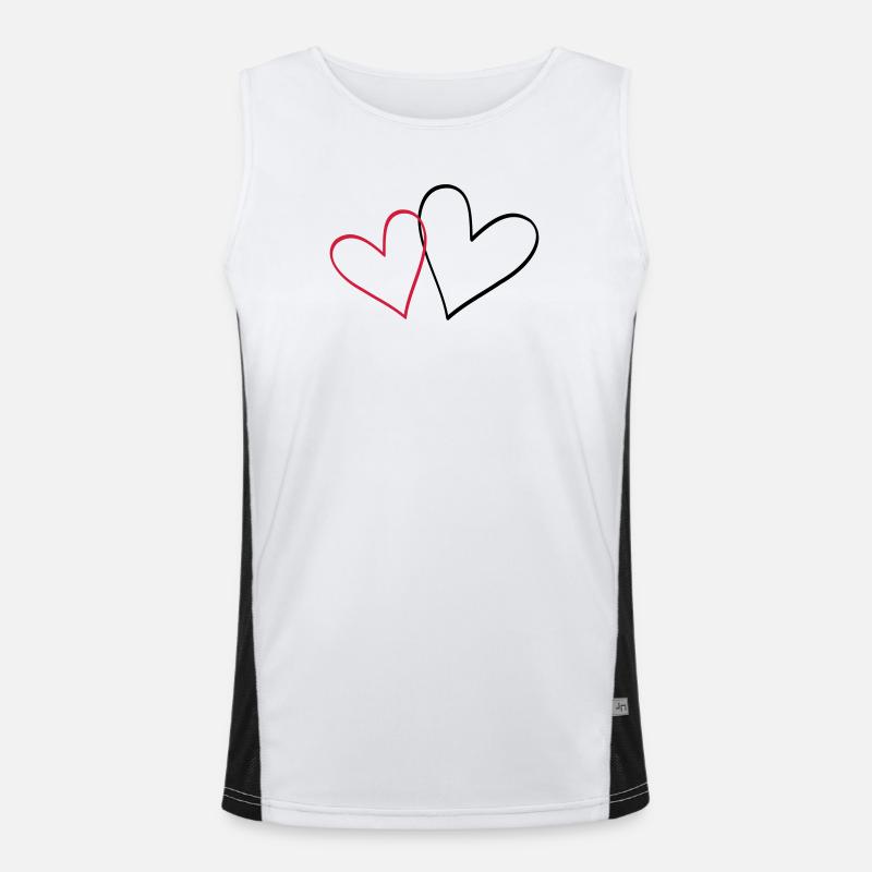 Herzen Herz Geschenkidee Partnerlook Funktionelles Kontrast-Tank Top für Männer 